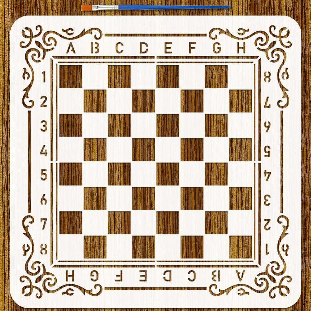 Board Game Template - 게임 디스크 페인팅 스텐실(페인트 브러시 포함)