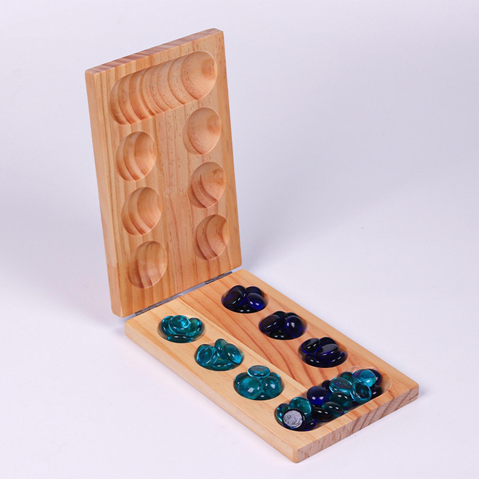 Board Game Template - 나무 접이식 만칼라 보드 게임, 만칼라