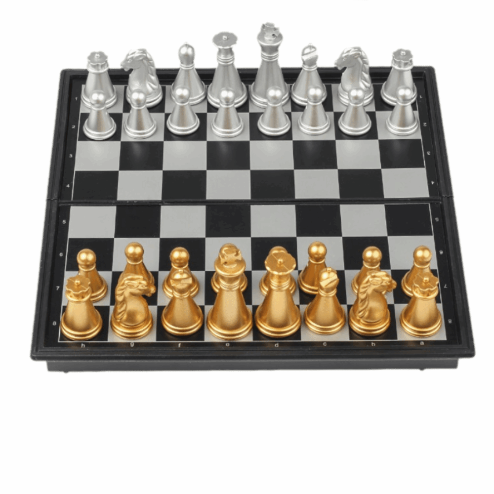Magnetic Travel Chess - 포켓 사이즈 금은 미니 체스 세트