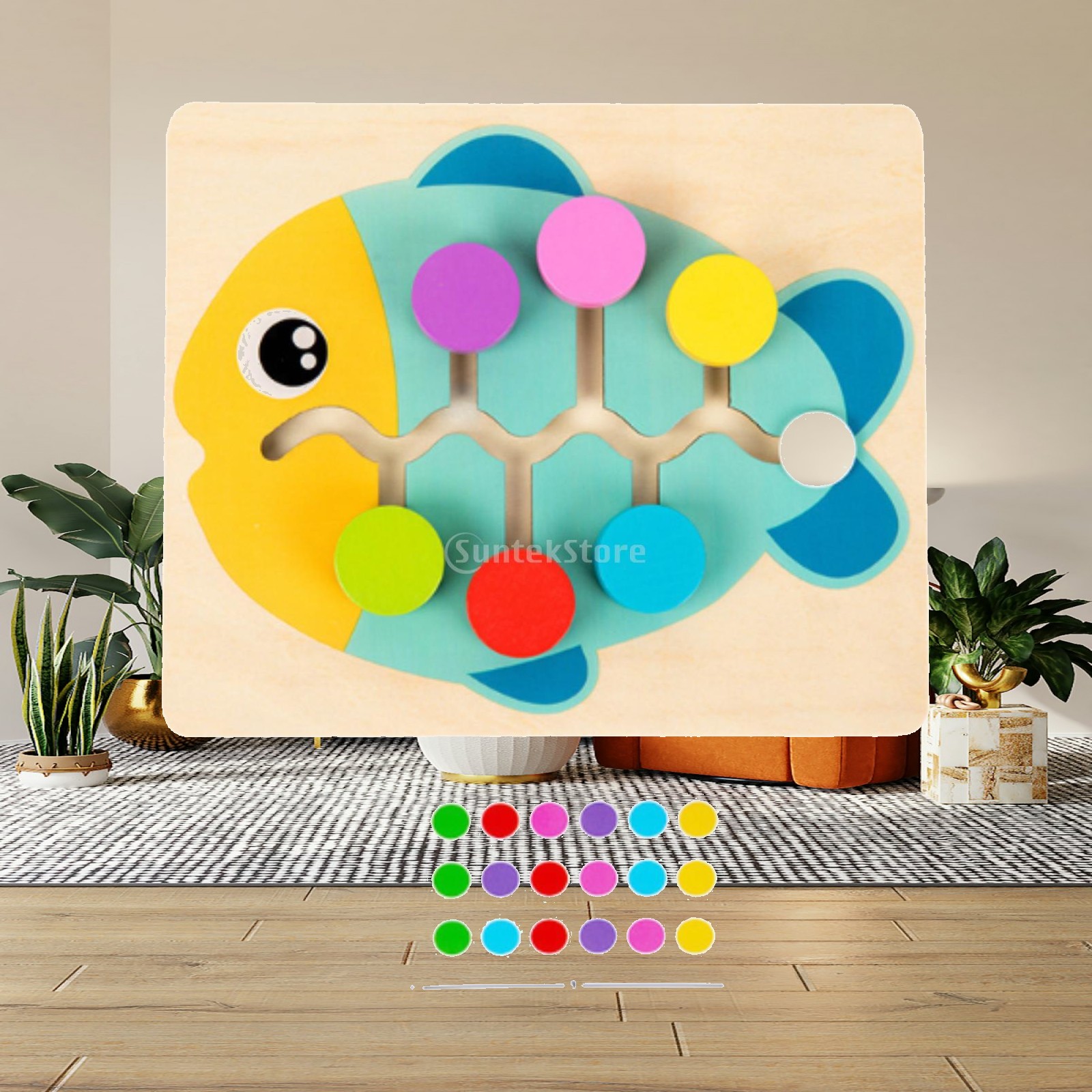 Board Game For 6 Years Old - 나무 색깔 맞추기 슬라이드 퍼즐 3세