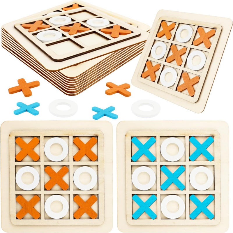 Board Game Template - 나무로 만든 틱택토 게임 퍼즐 템플릿
