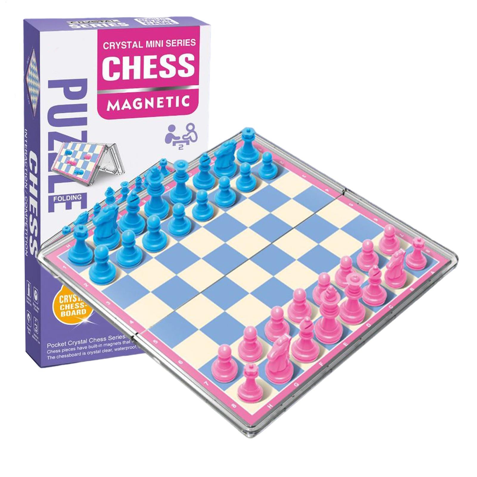 Magnetic Travel Chess - 마그네틱 접이식 크리스탈 체스 보드 퍼즐