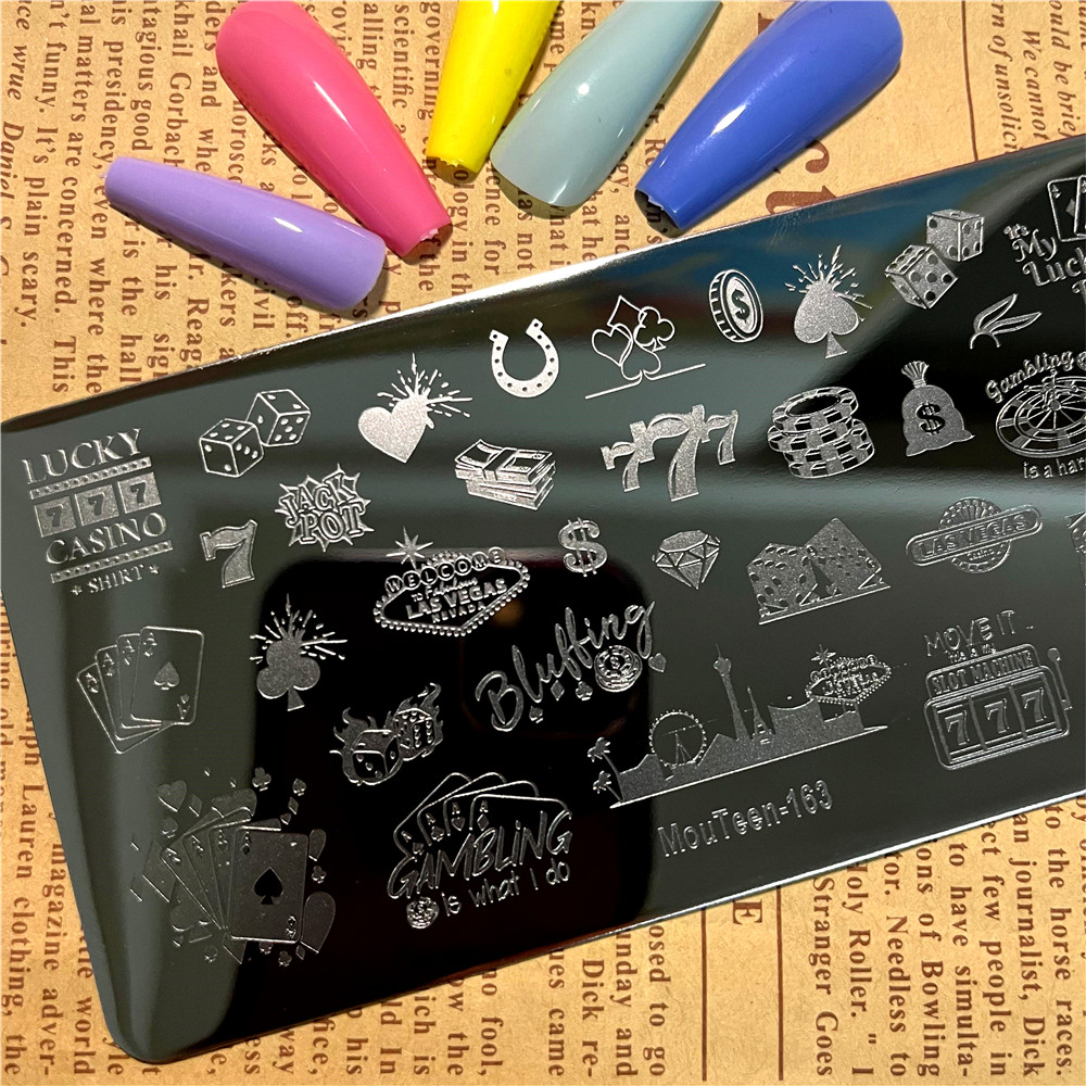 Board Game Template - 게임 카드 패턴 네일 스탬핑 플레이트,