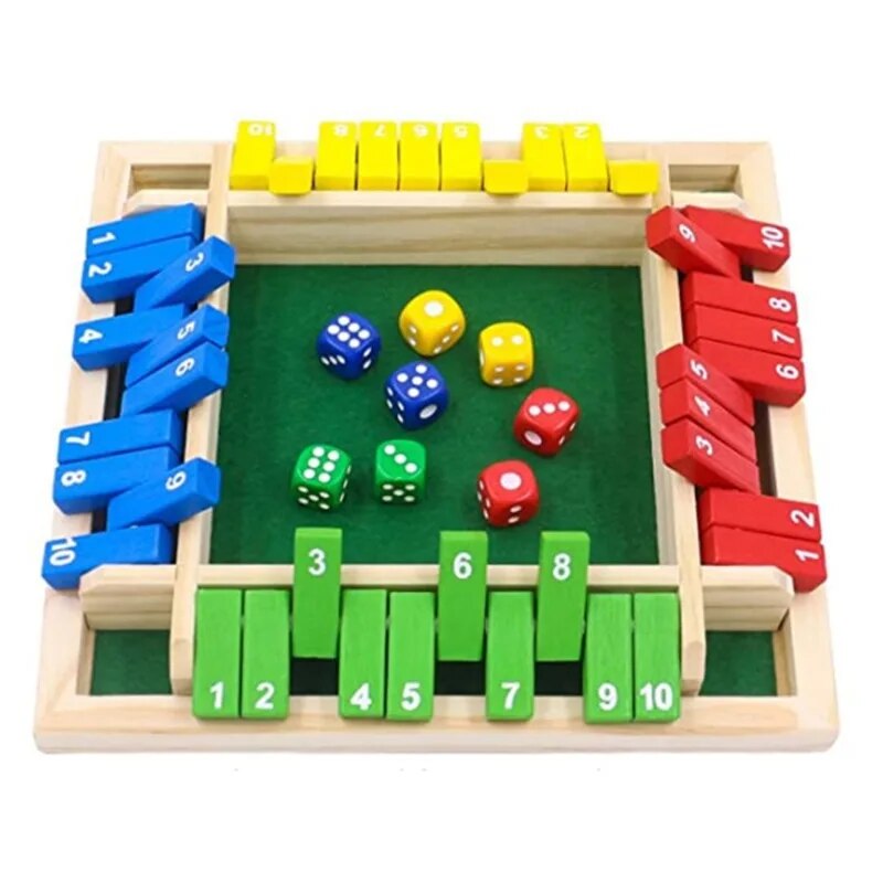 Board Game Organization - 나무 주사위 보드 게임 4인용 상자