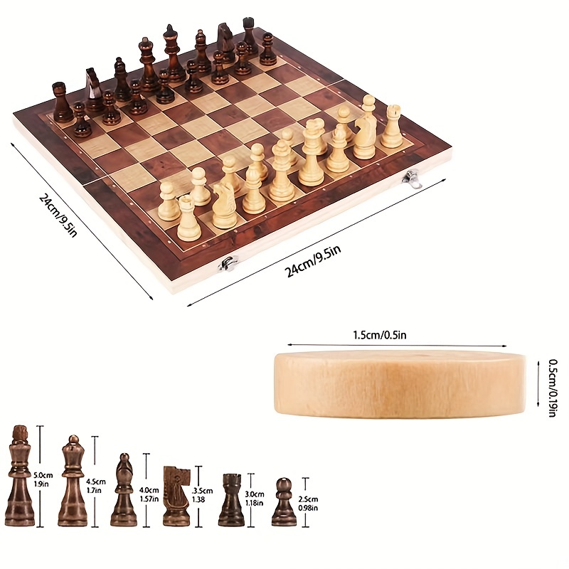 3 in 1 체스 보드, 접이식 목재 휴대용 체스 게임 - Magnetic Travel Chess 리뷰 및 가격
