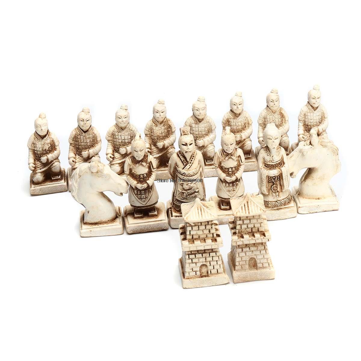 클래식 중국 테라코타 전사 나무 체스 판 만화 캐릭터  - Magnetic Travel Chess 리뷰 및 가격