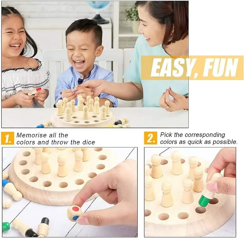 1PC 나무 메모리 매치 스틱 체스 컬러 게임 보드 퍼 - Board Game For 6 Years Old 리뷰 및 가격