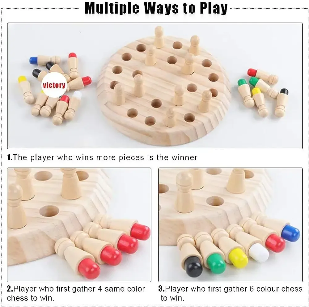 1PC 나무 메모리 매치 스틱 체스 컬러 게임 보드 퍼 - Board Game For 6 Years Old 리뷰 및 가격