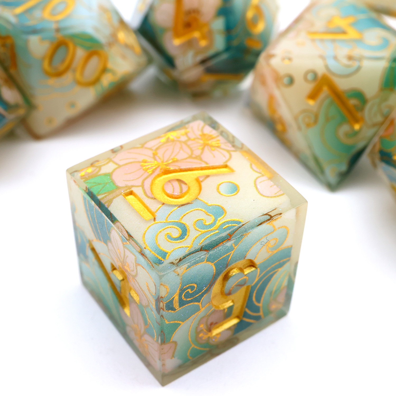 바다 물결과 복숭아꽃 디자인의 매혹적인 DND 주사위  - Board Game Electronic Table 리뷰 및 가격