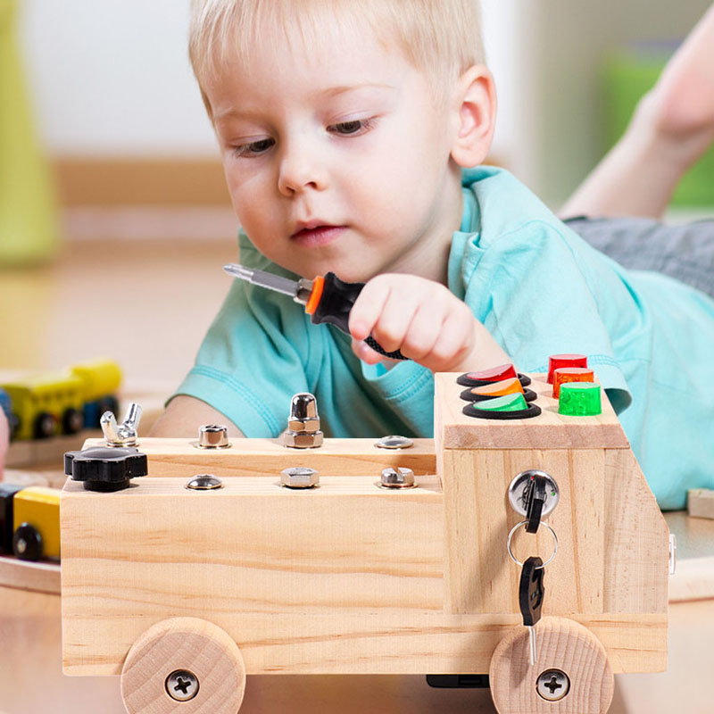 나무 몬테소리 바쁜 보드 감각 장난감 스위치 제어 상자 - Board Game For 6 Years Old 리뷰 및 가격