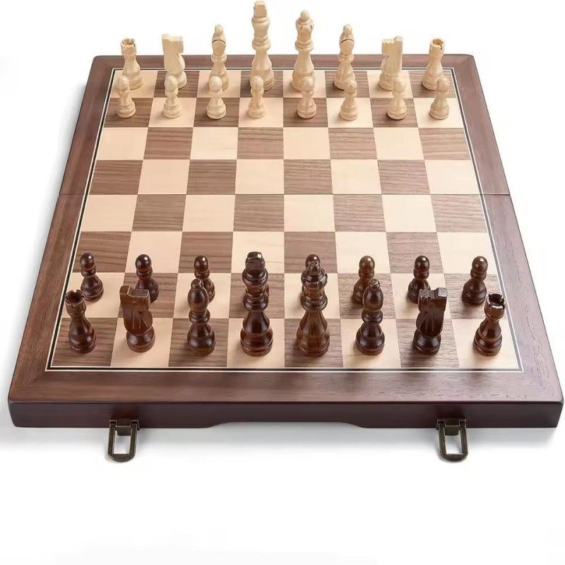 나무 자석 체스 세트 (성인 및 어린이용) 수제 체스  - Magnetic Travel Chess 리뷰 및 가격