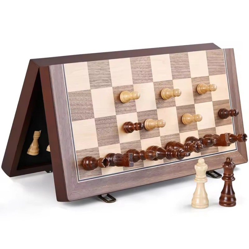 나무 자석 체스 세트 (성인 및 어린이용) 수제 체스  - Magnetic Travel Chess 리뷰 및 가격