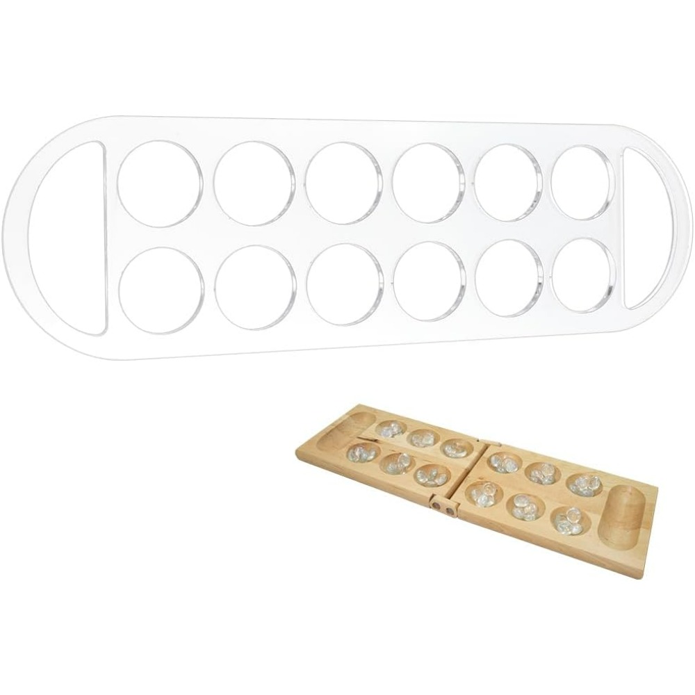 12포켓 만칼라 보드 템플릿 15.7x4.7인치 투명  - Board Game Template 리뷰 및 가격