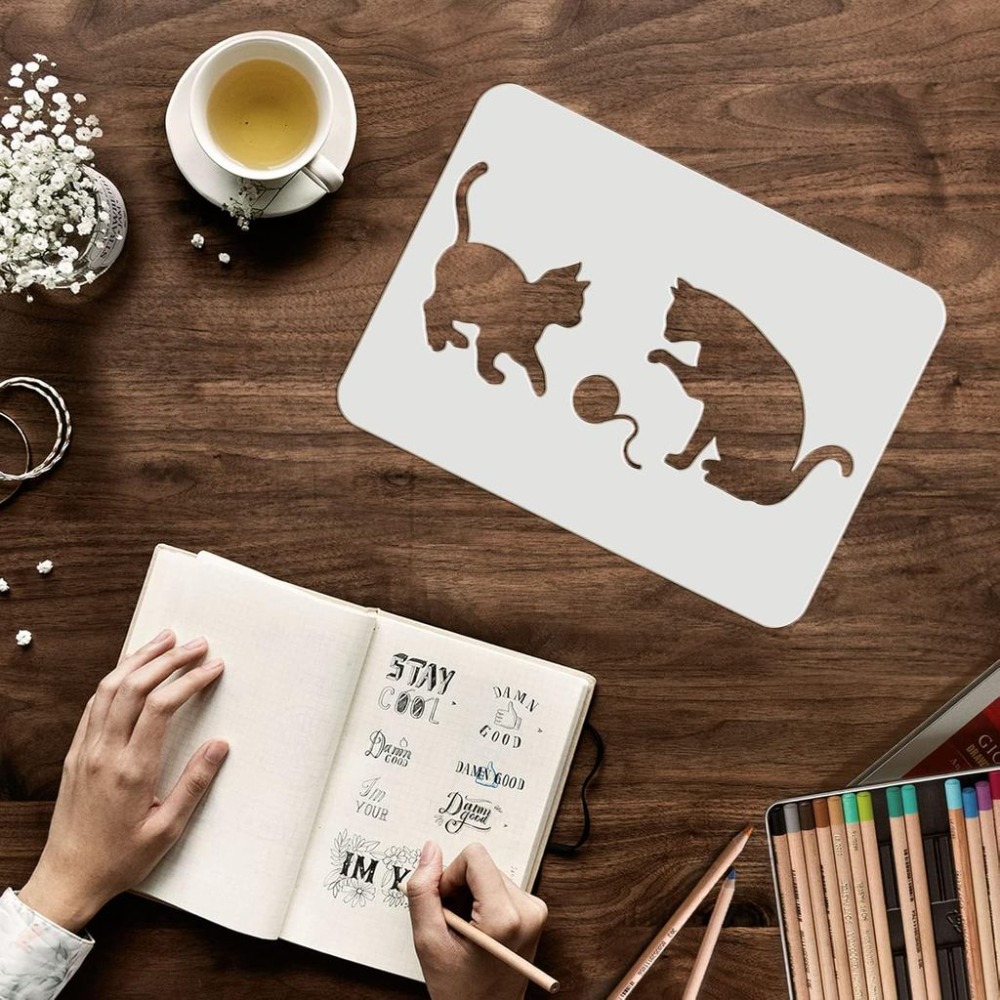 고양이 나비 스텐실 4개 11.7x8.3인치 A4 사이 - Board Game Template 리뷰 및 가격