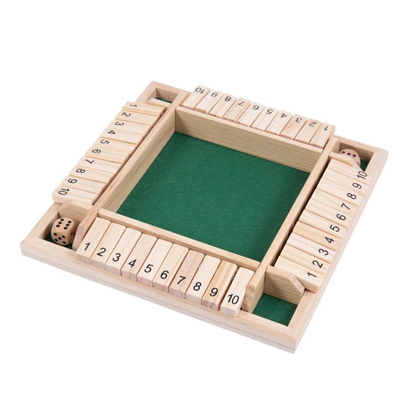 나무 주사위 보드 게임 4인용 상자 닫기 플랩 및 주사 - Board Game Organization 리뷰 및 가격